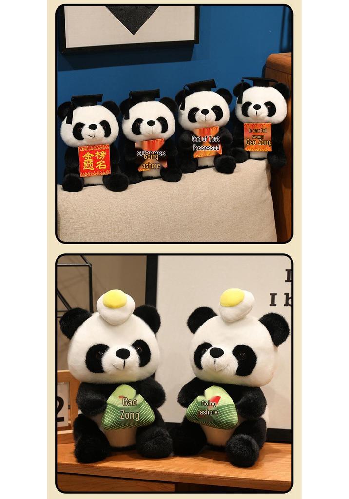 Graduation Panda Plush: Cute God of Studies Ornament for Success