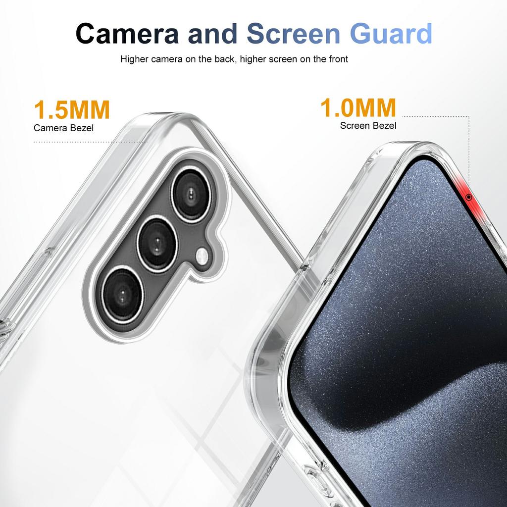 For Samsung Galaxy S23 FE Clear Phone Case TPU PC Anti-Slip Drop-Proof Back Cover