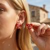 New Design Shiny Rhinestone Red Heart Crab Stud Earrings For Women Beach Cute Funny Sea Animal Crab Earring Vacation Jewelry