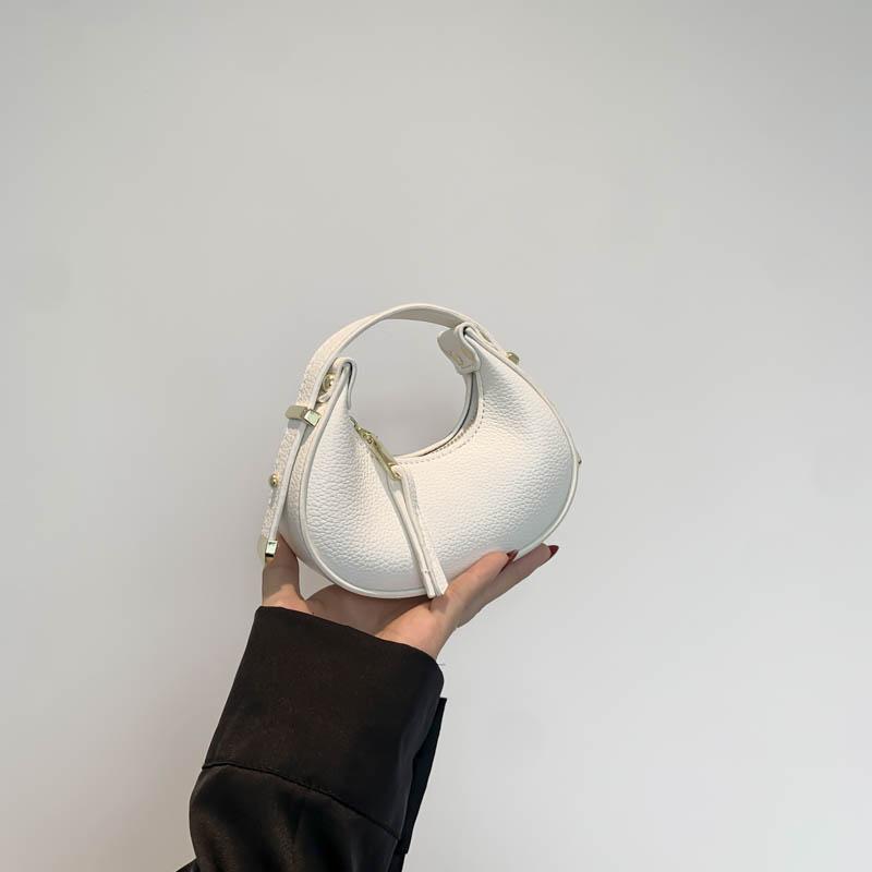 Hochwertige strukturierte Mini Halbmondtasche  Chic Vielseitig Weiches Leder Lippenstift Handtaschen Mädchen Niedliche Geldbörse