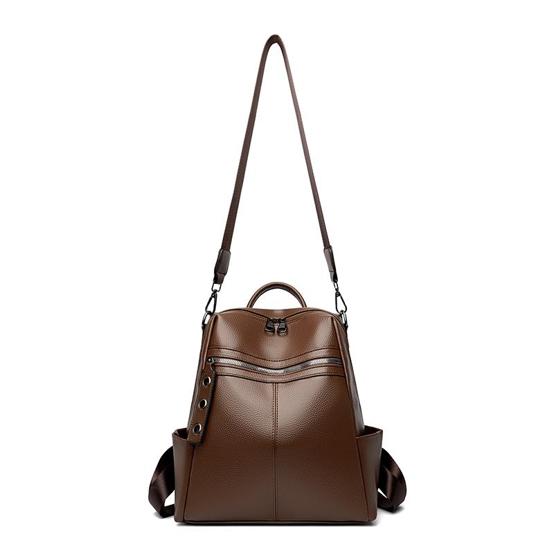 Women's Multi-functional Leather Backpack Retro Leather Shoulder Bag Large Capacity Backpack for Daily Commute and Weekend Outings and Travel