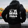 Women'S Shoulder Sleeve Fleece Sweater Plain Letter Print Kangaroo Pocket Drawstring Print Hoodie