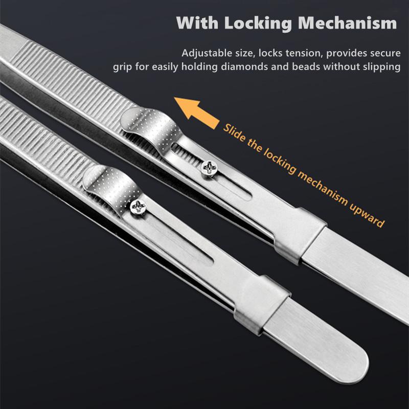 Professional Stainless Steel Tweezers Set, Multi-Purpose Precision Tweezers for Jewelry Making, Electronics Repair, Lab & Craft