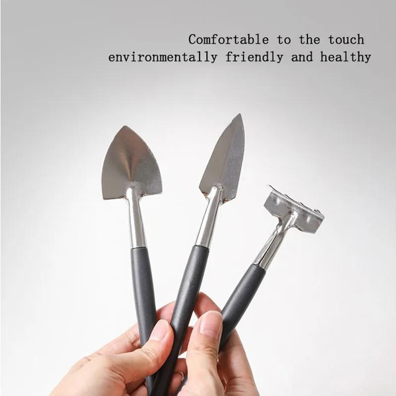 EW Haushalt Sukkulenten Pflanzung Gartenarbeit Lockeres Erdwerkzeug Mini Edelstahl Dreiteiliges Set Topfpflanze Blumenschaufel