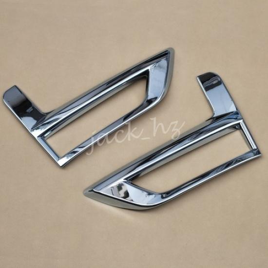Chrome Front Fog Light Cover Trims For 2017- Nissan Rogue X-Trail T32