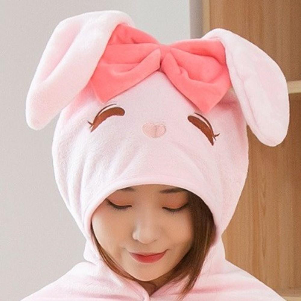 Cartoon Hooded Nap Blanket Cozy Kawaii Cloak Portable Blanket Shawl Blanket  Ear Protection
