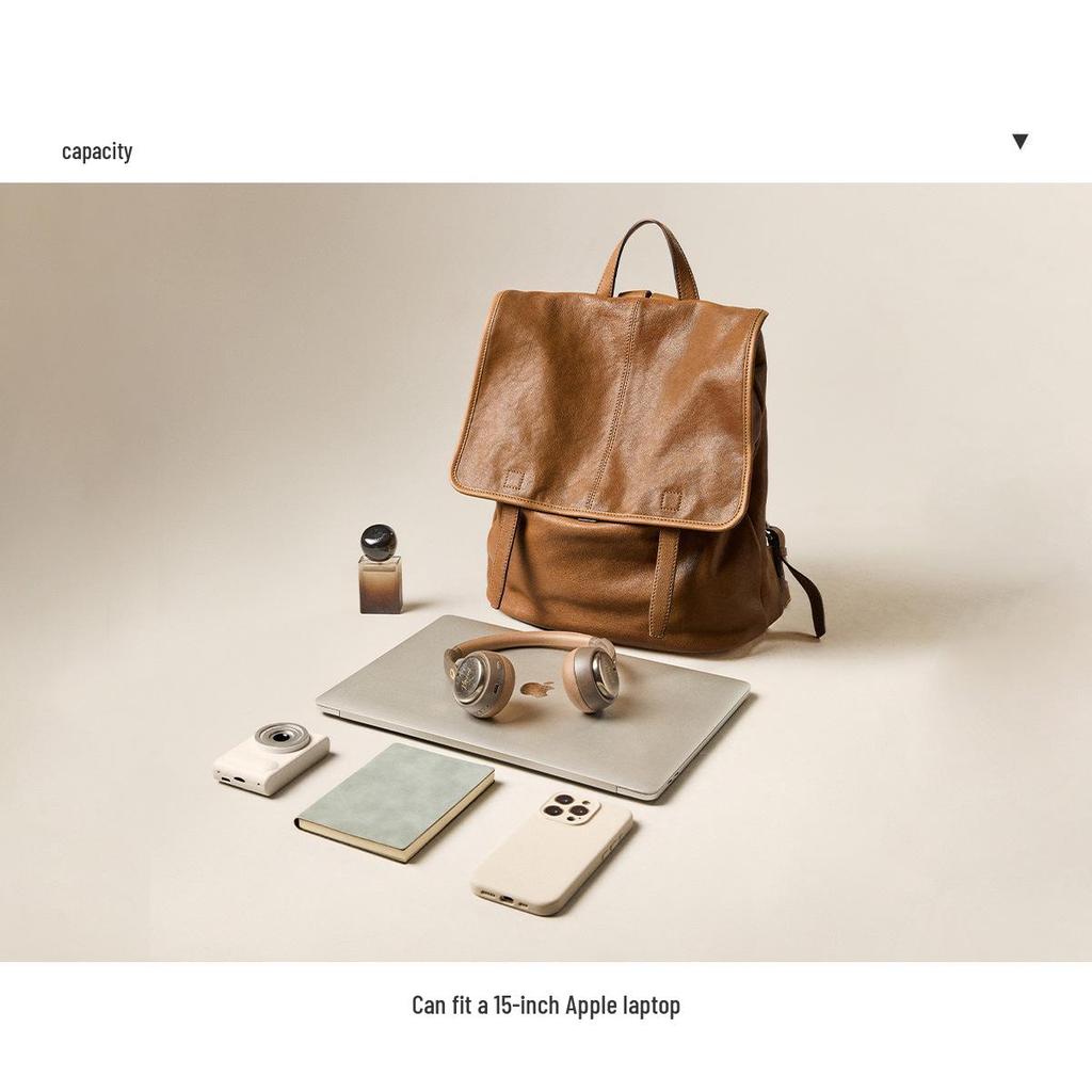 Plecak Qiu Zhen z pionowej skóry jagnięcej - Duża pojemność, Unisex, Codzienny, Styl do pracy