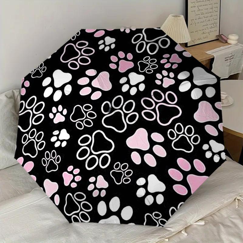 1 st Tassavtryck Mönster Paraply Design Automatiskt Öppnings- och Stängningsparaply, Högkvalitativt Reseparaply, Lätt och Bärbart, -08