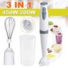 3 In1 200/450W Stainless Steel Handheld Mixer Blender Whisk Meat Grinder 600ml Smoothie Cup for Food Processor