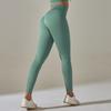 Seamless Knitted Peach Lift Buttocks Solid Color Tight Striped High Waist Yoga Pants Sports Running Fitness Pants Women