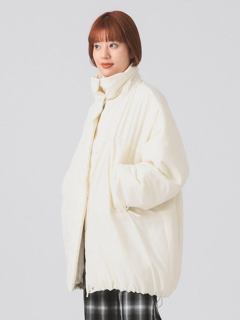 Ray Beams Women's Padded Stand Collar Blouson, OFF_WHITE 0