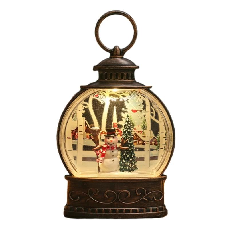 Nová vánoční sněhová koule lucerna na baterie svítící lucerna světlo pro vánoční domácí dekoraci Santa sněhulák chlapec