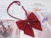 Matte Red Feather Bow Tie Brooch for Women - Plus Size Korean Academy Style
