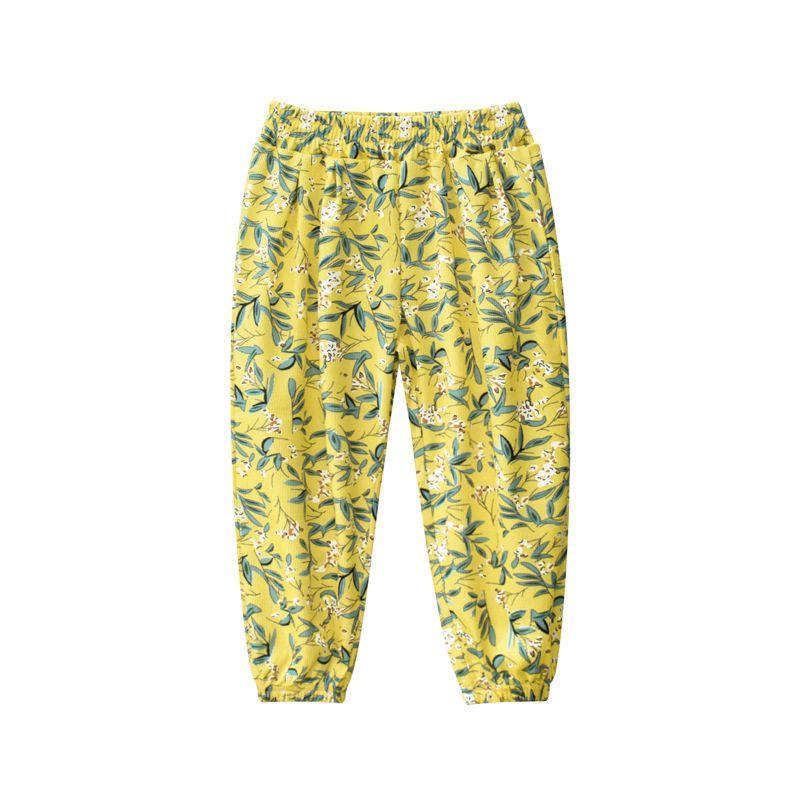 27Home Children's Clothing Summer New Mosquito-Repellent Pants for Babies, Children's All-Over Floral Print Thin Casual Pants for Girls