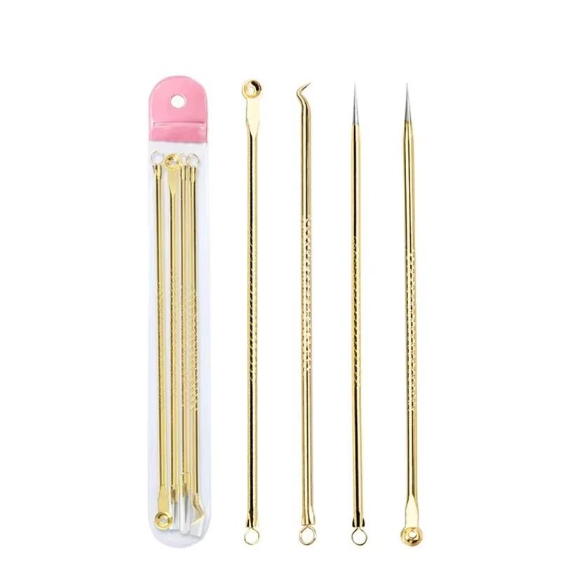 4pc/set Acne Blemish Remover Blackhead Extractor Ultra-fine Beauty Face Pore Cleaner Needles Set Acne Needle Facial Cleaner Skin