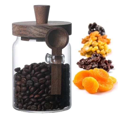 Snow Peak Coffee Bean Storage Jar, Airtight Storage Container for Coffee Beans, Powder, Sugar, Tea, and More. This Glass Canister Is Heat-resistant an