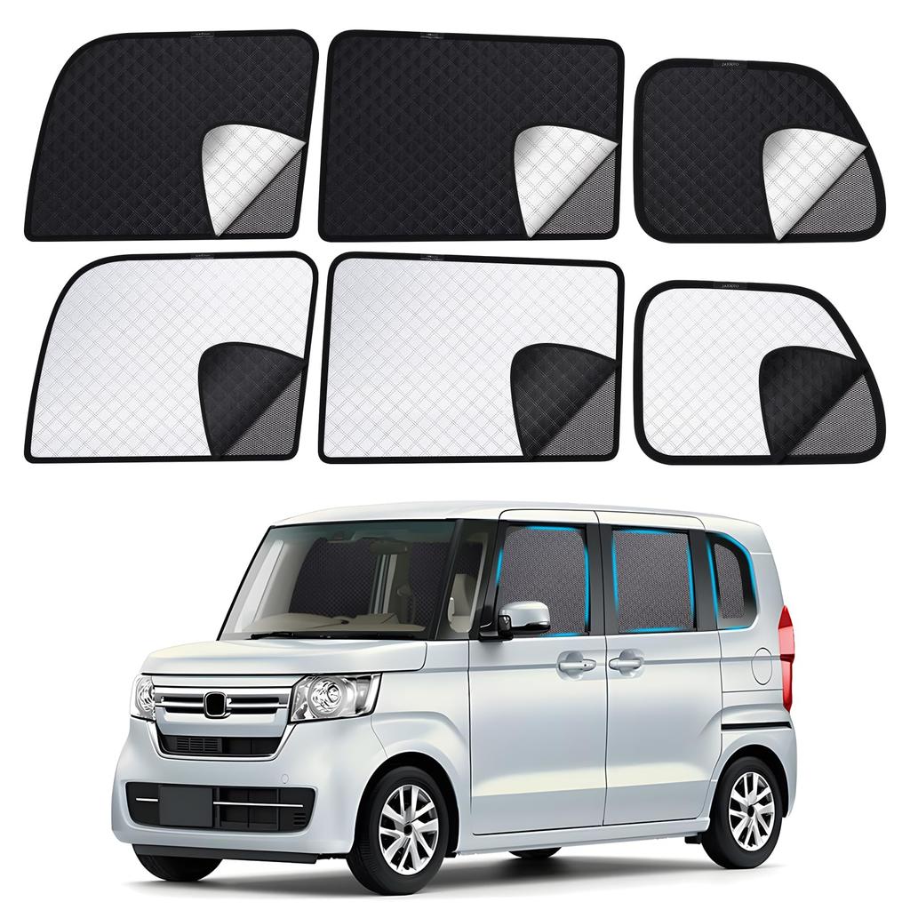 ZATOOTO Honda Series Sunshade Mesh Light Insect Sun and Set of 6 N-BOX JF3/JF4 (2nd Generation) Curtains, Magnetic, Dual-Layer, Blocking, Repellent,