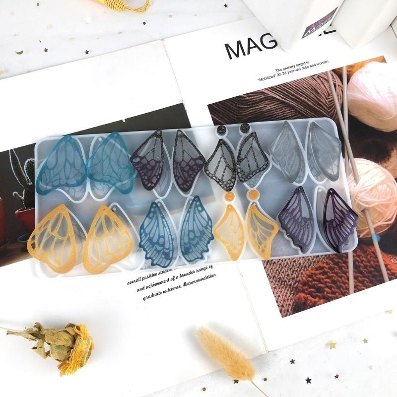 Earring Pendant Resin Molds Silicone Mold Butterfly Pendants Epoxy Crafts Jewelry Making Casting Mould Keychain Molds