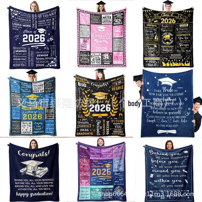 2026 Graduation Blessing Quotes Flannel Blanket – Perfect Graduation Gift