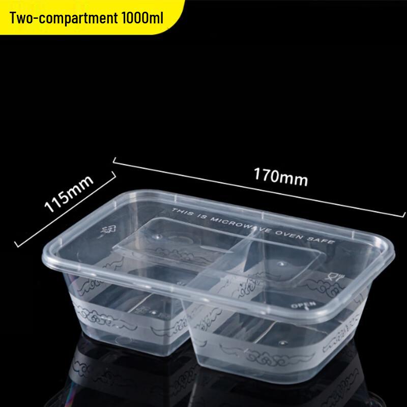 Disposable Square Double-Compartment Food Container