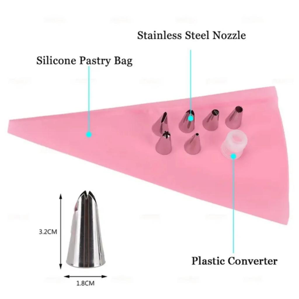 24 PCS Silicone Piping Bags Set with Spout Tips for Cake Decorating Professional Baking Pastry Tools Kit