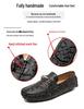 Men's Large Size Leather Loafers with Metal Buckle - New Fashion Casual Driving Shoes