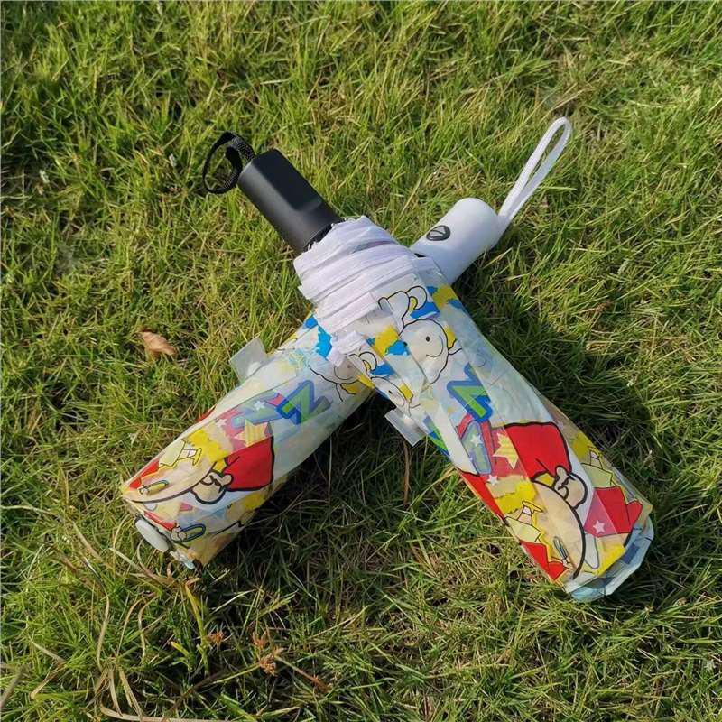

Hello Kitty Transparent Long Handle Umbrella - Dual-Use Cartoon Design for Sun and Rain Standard