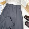 Women's High-Waisted Straight-Leg Suit Pants - Korean Style, Slimming, Casual, Spring/Autumn 2025