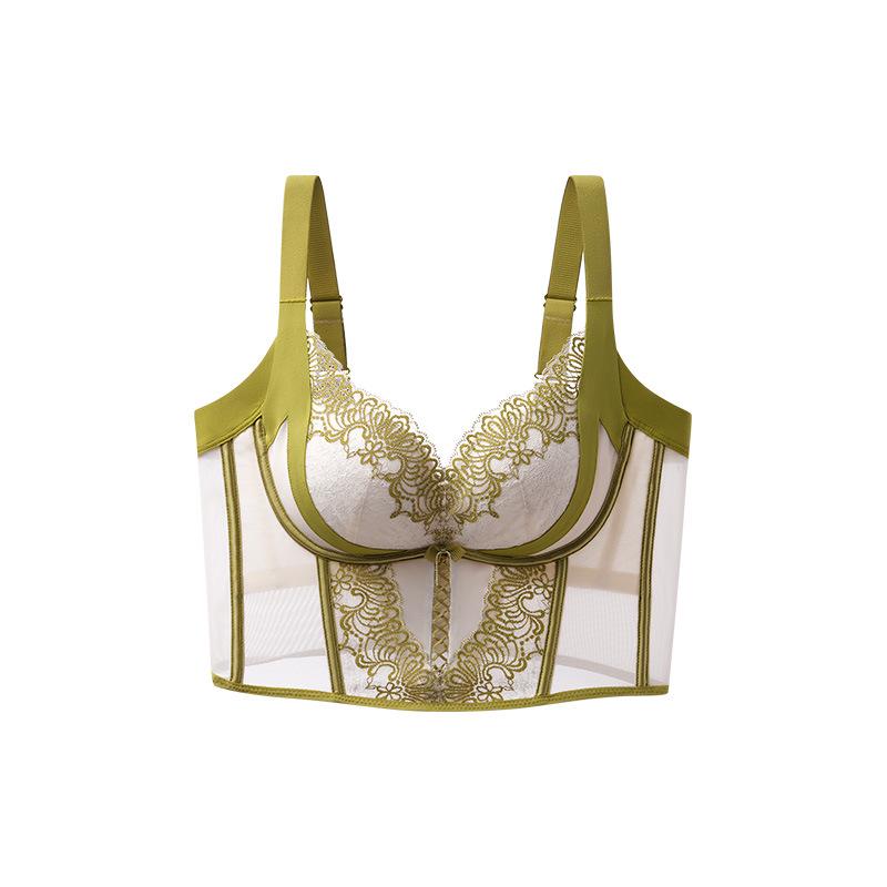 French Style Adjustable Push-Up Bra for Small Busts with Side Support and Six-Row Hook