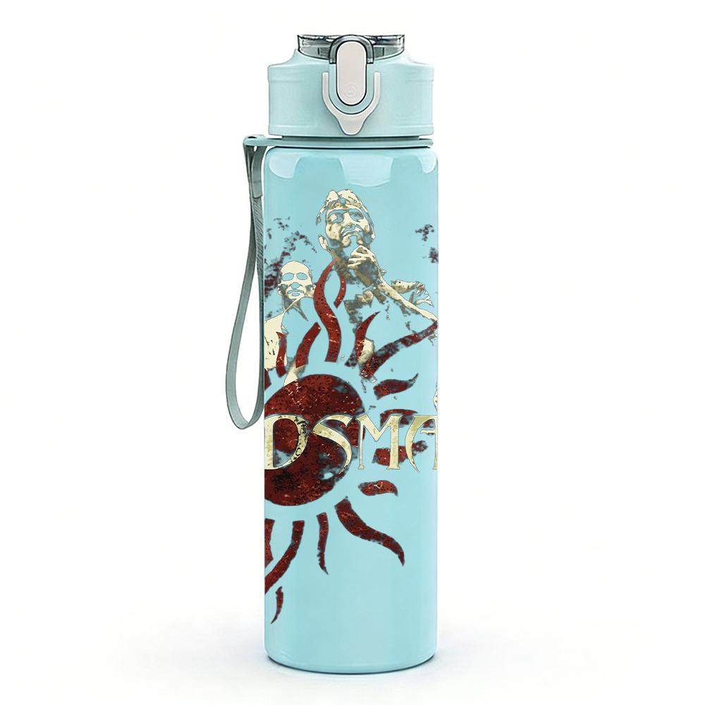 1PC Sun Tribal Boho Retro Text Graphic Print 750ml Portable Sports Water Bottle Leakproof Gym Outdoor Travel Drink Cup