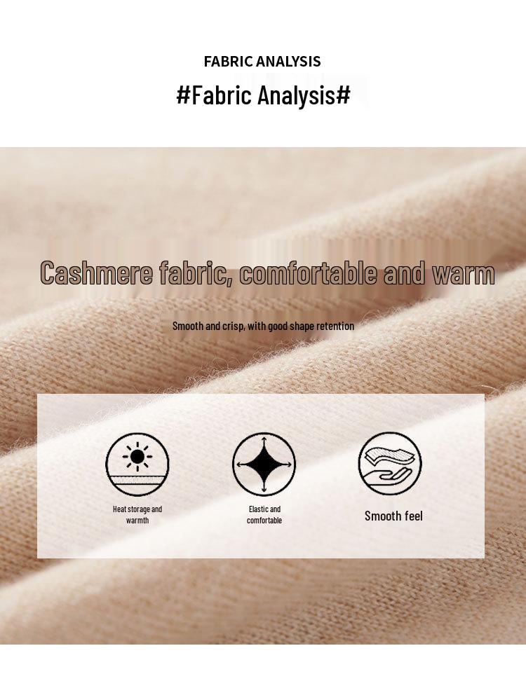 Women's Cashmere Crew Neck Loose Sweater - Soft, Skin-Friendly, Perfect for Autumn/Winter