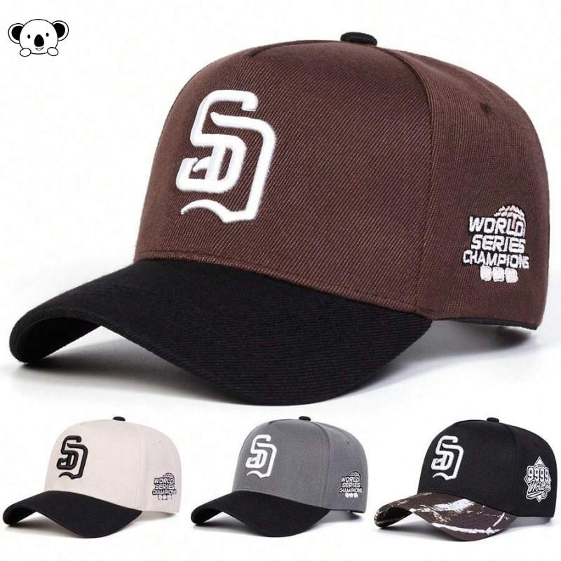 Bestickte Patchwork-Leinen-Baseballkappe für Herren und Damen - Flaches Oberteil Breiter Schirm Unisex-Hut
