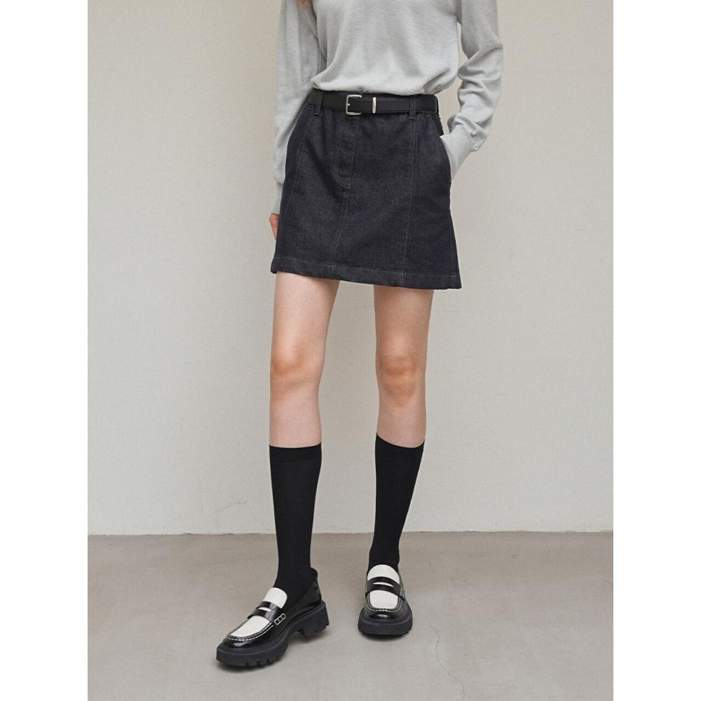 

Мини-юбка из денима с разрезом на шее Nej4as718 DARK NAVY55