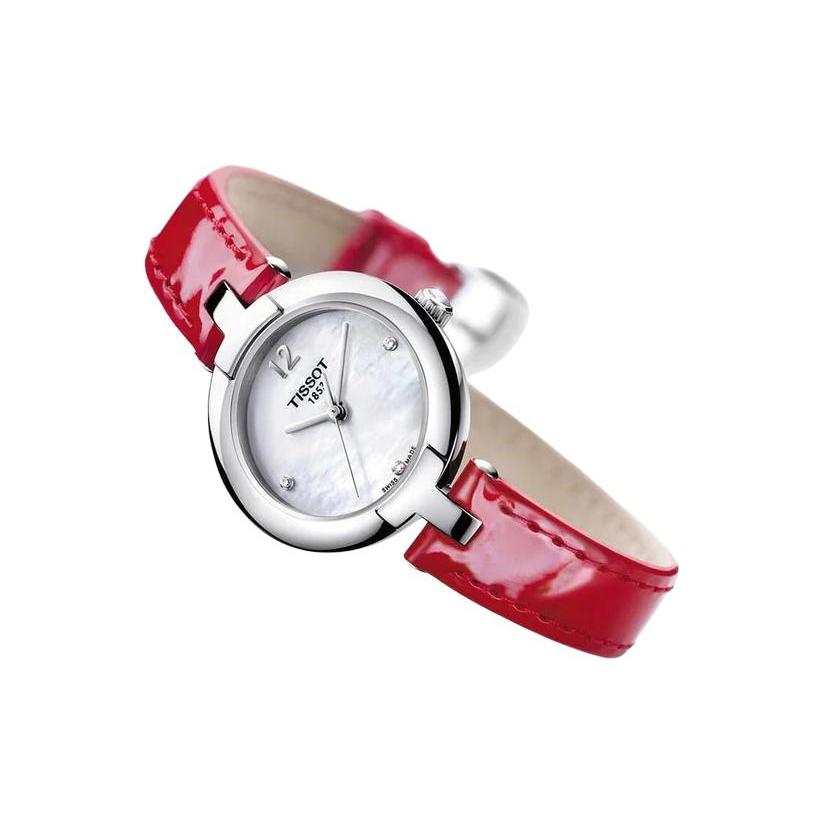 Tissot Kolekcja Różowa Wielokolorowa Mechanizm Kwarcowy Wodoodporność 30m Damski Zegarek 28mm Srebrna Tarcza T084.210.16.116.00