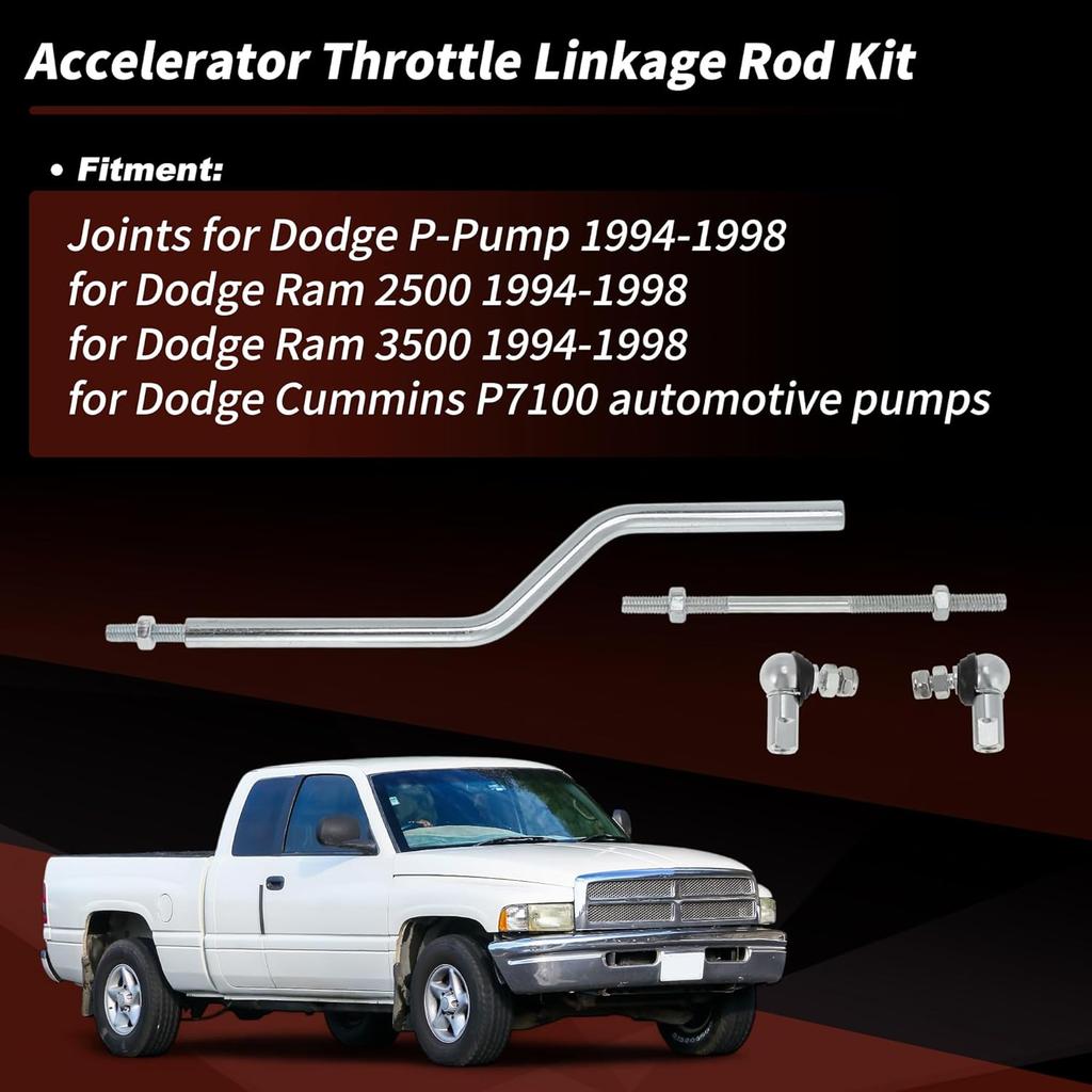 No.3932317/5011849AB/3915103/3915104 Throttle Linkage Rod Kit for Dodge for Ram 2500 3500 1994-1998 for Cummins P7100 P-Pumps Accelerator Linkage Rod