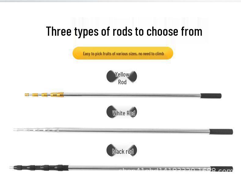 Outdoor Fishing and Fruit Picking Telescopic Pole with Net, Hook, and Sickle, Adjustable from 1.5 To 7 Meters.