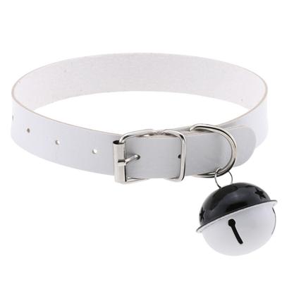 DIEZI Goth Simple Bell Pendant Necklace For Women Men Cosplay Vintage Black PU Leather Statement Necklace Torques New Jewelry
