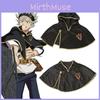 Black Clover Asta Cosplay Hooded Cloak With Synthetic Fabric For Halloween And Parties