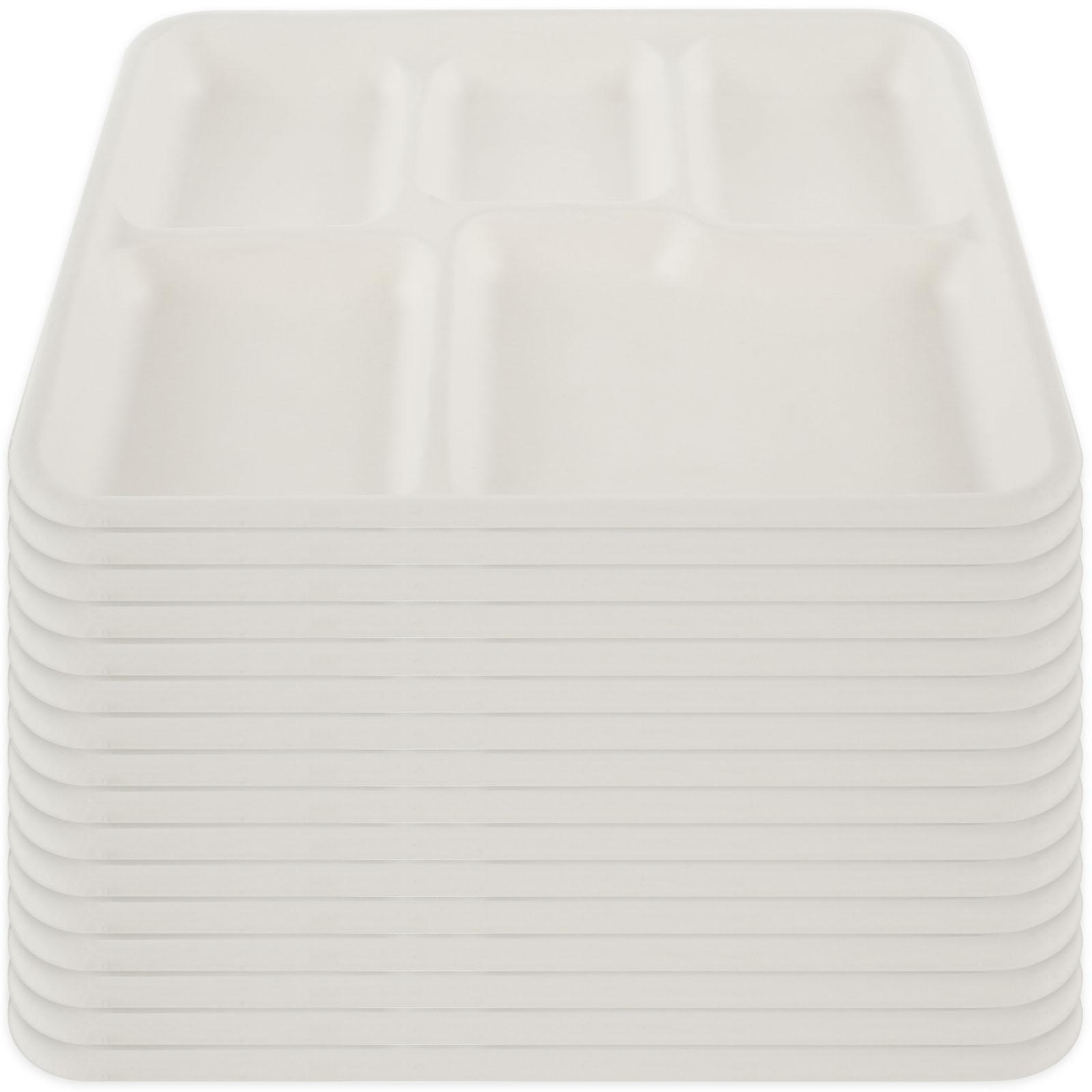 50/100Pcs Sugarcane Plate 5 Compartments Paper Plate Eco-friendly Compostable Plate Compostable Paper Plates for Party Dinner 50PCS белый