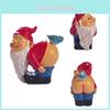 Cheeky Garden Gnome Statue Funny Dwarf Figurine For Outdoor Decoration