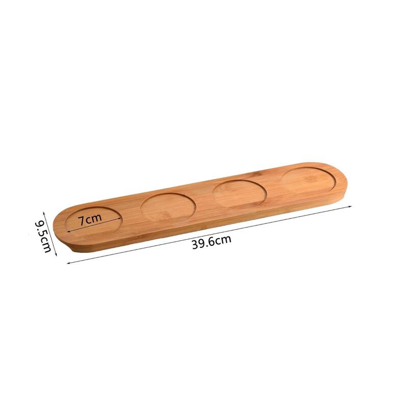 Bamboo Wood Four-Compartment Serving Tray
