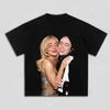 Sabrina Carpenter Ariana Grande Hug Graphic T Shirt for Men Women Pop Singers Fan Merch Cotton Oversized Streetwear Tee