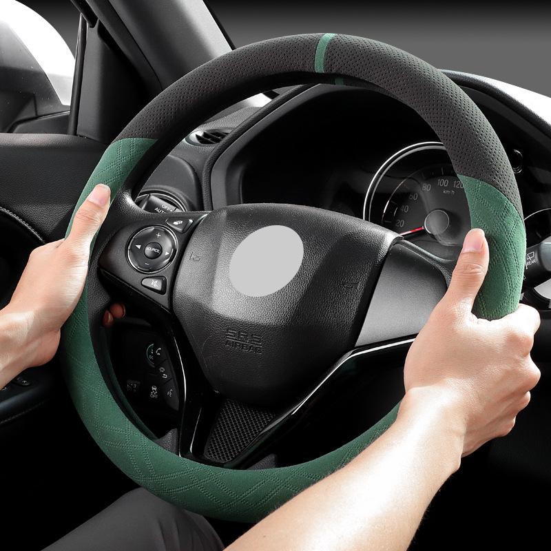 Suede Steering Wheel Cover for Nissan Sylphy, Teana, Qashqai, Sunny, Tiida, X-Trail, Livina (14th Gen).