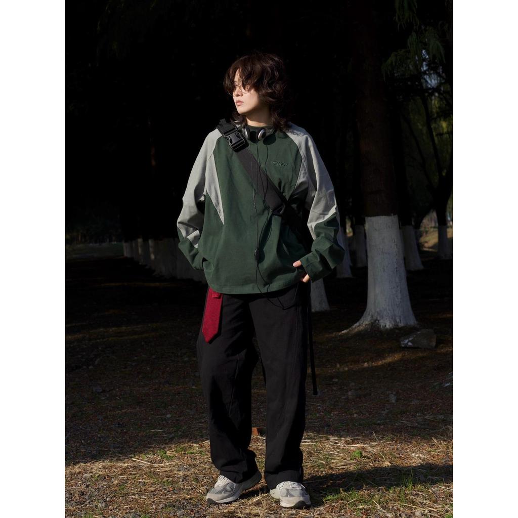 Unisex Bluza z Kapturem Retro w Japońskie Bloki Kolorystyczne - Casualowy Pulower w Stylu Górskim