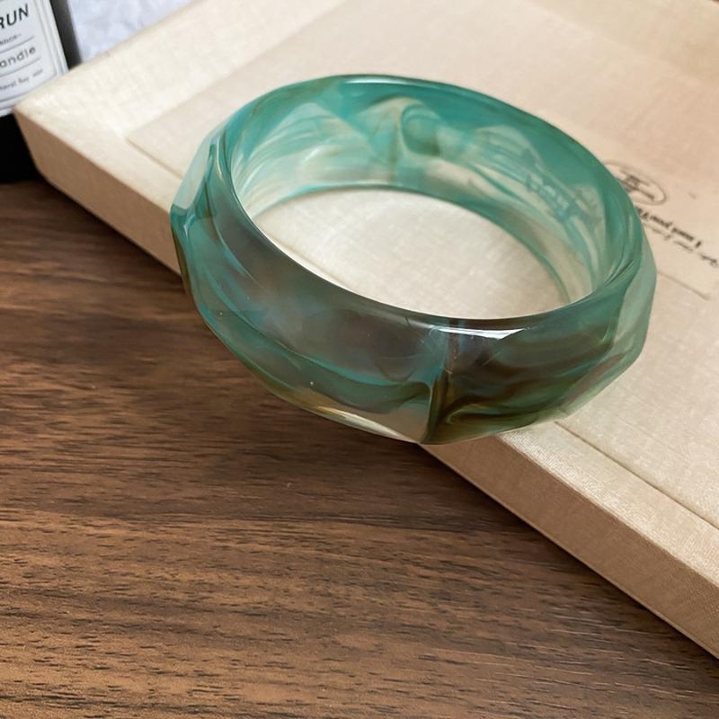 

Винтажные гладкие круглые акриловые браслеты-манжеты для женщин, преувеличенные браслеты с размытым желеобразным цветом, широкие браслеты-аксессуары, подарок