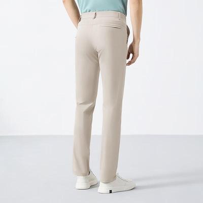 Qipai Men's Modal Blend Straight-Leg Business Casual Trousers