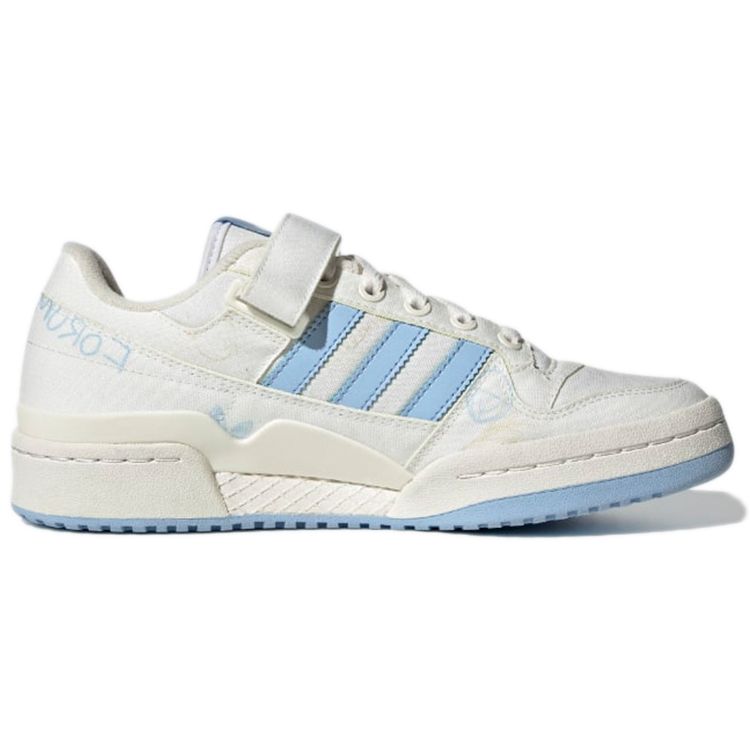 Adidas Originals Forum Low Synthetic Leather Velcro Durable Fit Low Top Skate Shoes Women Sneaker White Blue GY7985