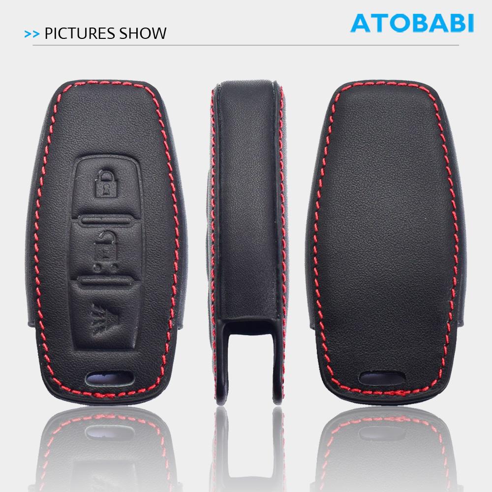 Leather Car Key Cover Smart Remote Control Fobs Shell Protector Case Auto Accessory For Mitsubishi Outlander Ek Series