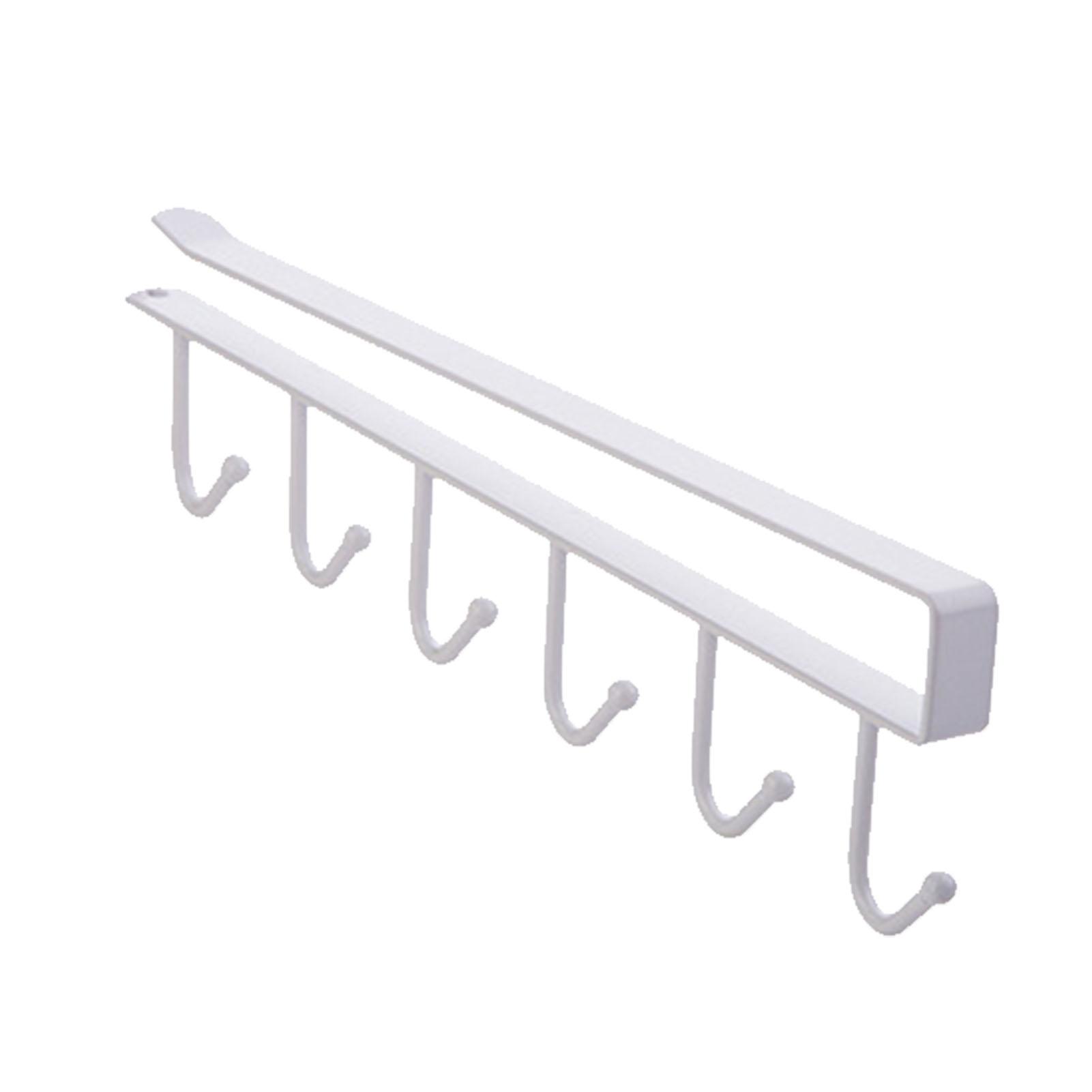 

Mug Cups Wine Glasses Storage Hooks Kitchen Utensil Ties Belts Scarf Hanging Hook Rack Holder Under Cabinet Closet белый