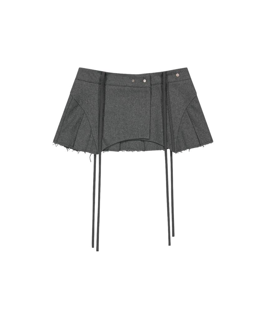 Ohos Layered Wool Skirt / Gray